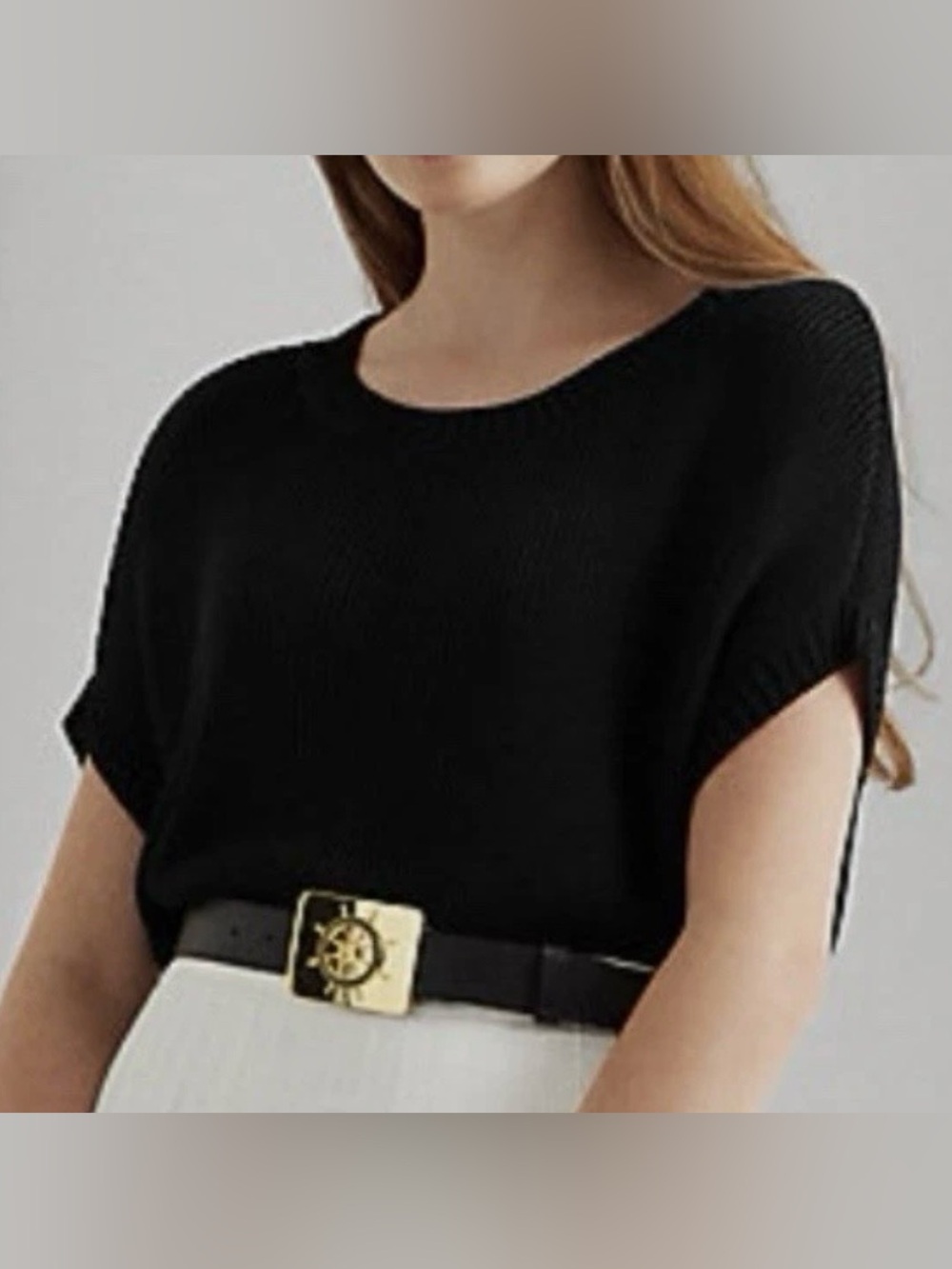 Ralph Lauren Black Short-Sleeve Sweater size L